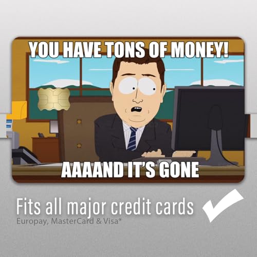 KCD Credit Card Skin Sticker Cover Decal Wrap 3-Pack – Tons Of Money ANNNDDD It's Gone Meme Design – Durable Vinyl Stickers for Cards – CCS0194