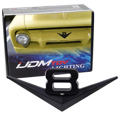 Image of iJDMTOY Vintage Style 3D Matte Black Alloy Metal V8 Emblem Compatible with Grille Hood Trunk Fender Side Door, etc
