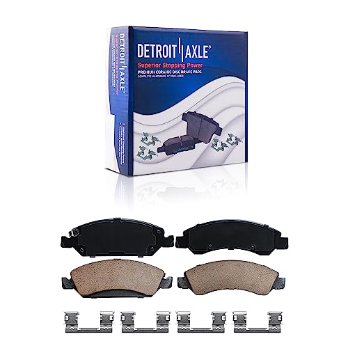 Image of Detroit Axle - Brake Kit for Silverado Sierra Suburban 1500 Chevy GMC Cadillac Escalade Yukon, Front and Rear Drilled Slotted Brake Rotors Ceramic Brake Pads Wheel Lug Nuts Socket Keys Replacement