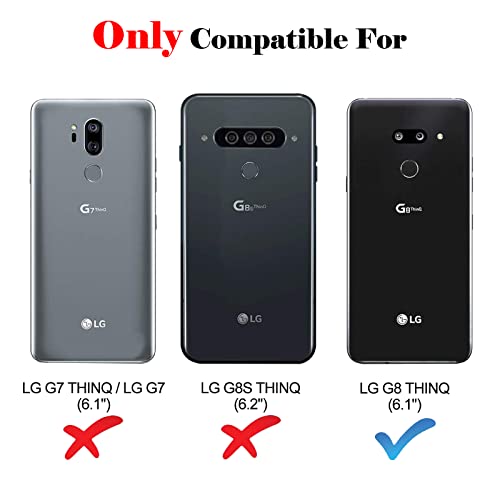 Kkeiko Case For Lg G8 Thinq, Pu Leather Wallet Case For Lg G8 Thinq, Magnetic Protective Cover With Tpu Shockproof Inner Shell, Black #TOP1