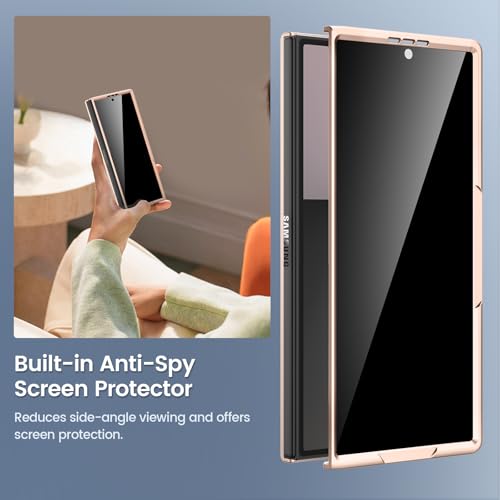 Maxdara for Z Fold 7 Case with Privacy Screen Protector, Rose Gold by Maxdara - Used condition - Image 4