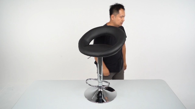 Butacos Modernos de Cuero Sintético con Espalda Hueca y Reposabrazos para Salas de Entretenimiento y Cafés, Negro, Set de 2 miniatura 7