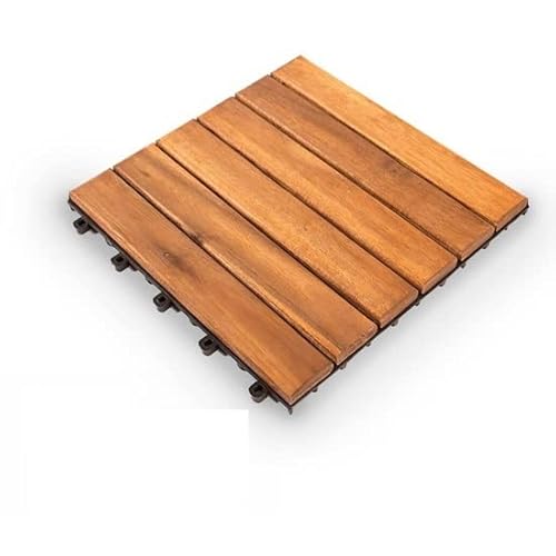 Bagno Italia Briques en bois revêtement sol extérieur 0,99 m2 11 panneaux de 30 x 30 cm Cover