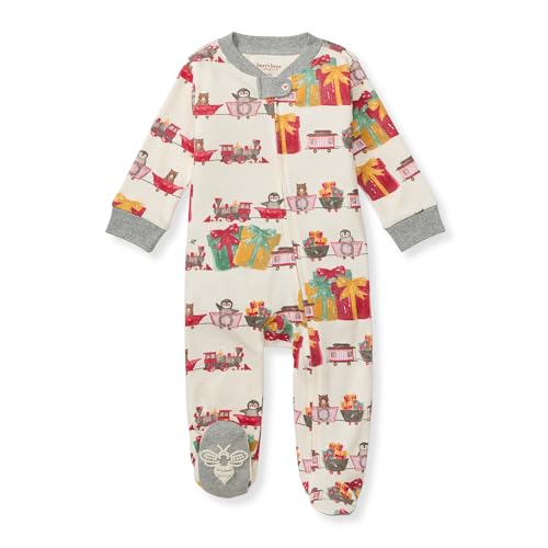 Image of Burt's Bees Baby Boys Sleep and Play PJs, 100% Organic Cotton One-Piece Zip Front Romper Jumpsuit Pajamas