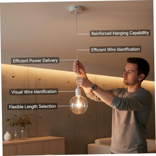 Cable eléctrico transparente de 0,75 mm para proyectos diy de iluminación y lámparas de techo 5