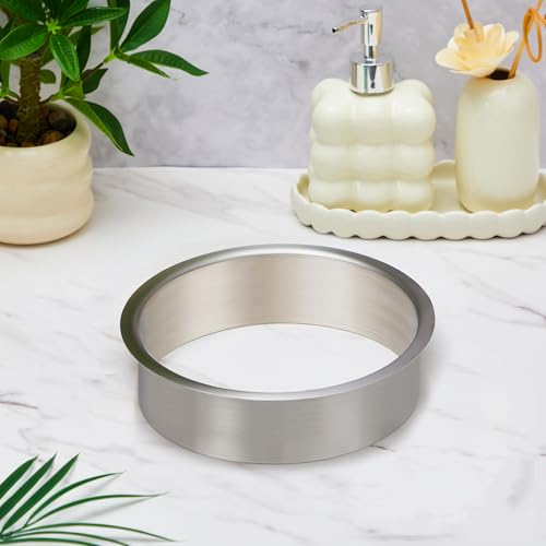 Image of Honeydak 1 Piece 6 inch (Nominal) Diameter x 2 inch Height 304 Polished Stainless Steel 6 inch x 2 inch Trash Grommets for Countertop Inserted Trash Kitchen Cabinet Counter Bin, Ease to Install
