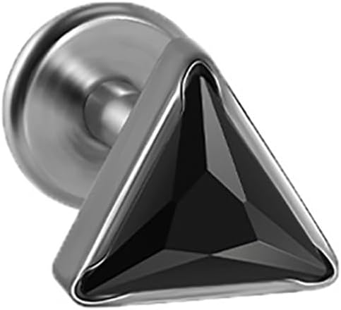 16G Triangle Cubic Zirconia Cartilage Stud Earrings for Women Men G23 Titanium Conch Helix Tragus Studs Earrings Lip Studs Rings Labret Monroe Medusa Piercing Jewelry