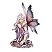 5.25 Inch Fairyland Purple Winged Fairy with Red Rose Statue Figurine
