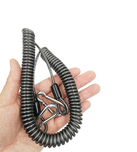 10ft-150LB Retractable Fishing Coiled Lanyard Stainless Steel Inside Heavy Duty Fishing Safety Rope Rod Leash Extension Cord Tether for Deep Sea Fishing Tools Rod Kayak Paddles - Image 3