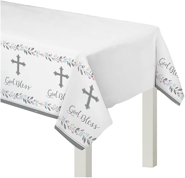 Amscan Holy Day Plastic Table Cover - 54 x 102" (1 Pc.) - Ideal for Holidays & Special Occasions
