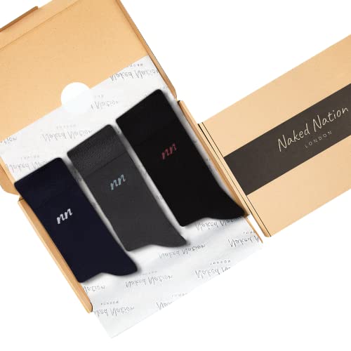 Chaussettes en bambou de luxe haut de gamme | Lot de 3 paires en coffret cadeau élégant