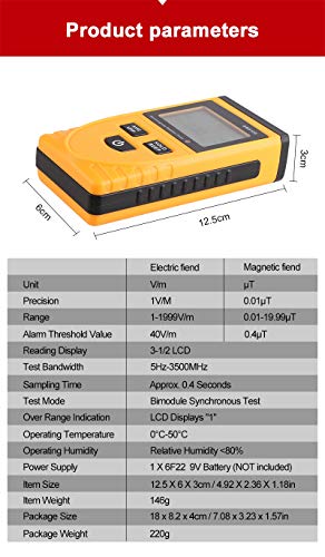 Dosímetro Medidor EMF Portátil GM3120 Radiación Electromagnética miniatura 4