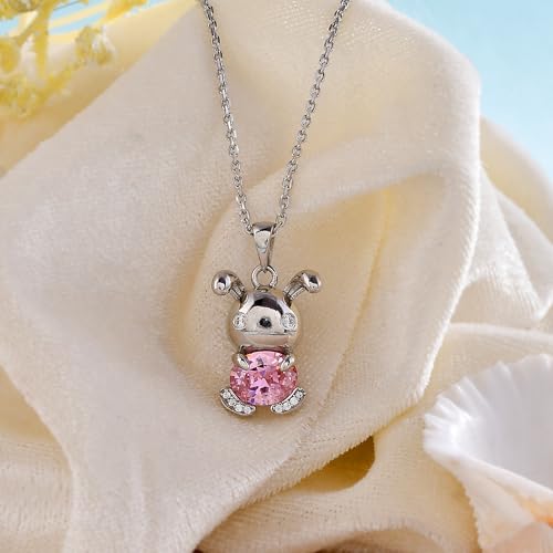 Image of 925 Sterling Silver Cubic Zirconia Animal Crystal Chain Pendant Necklace | Lovely Gift for Women and Girls, Gift for Her