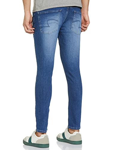 Image of Spykar Men's Solid Slim Fit Jeans (Size: 30)-ECKN-01BB-055-Mid Blue