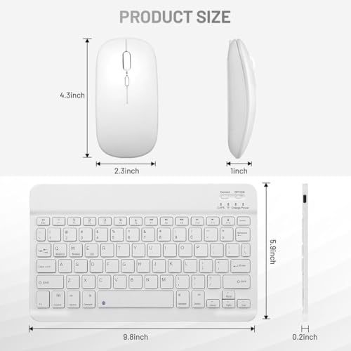 PSR Aksesuar Kablosuz Bluetooth Klavye ve Mouse Seti – Tüm Cihazlarla Uyumlu (Beyaz)