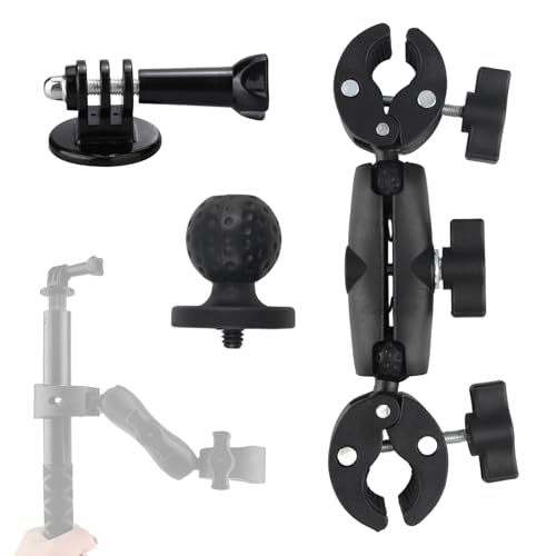 chenyu Supporto Morsetto per Fotocamera Fissaggio Porta Treppiede Manubrio Moto Ruotabile a 360° Supporto Manubrio Moto con Accessori Morsetto Fotocamera per Ombrelli Asta Treppiede Riflettore