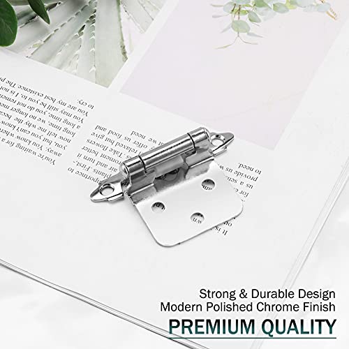 Gobekor 10 Pack Self Closing Kitchen Cabinet Hinges Polished Chrome Overlay Cabinet Hinges For Kitchen Cabinets #TOP2