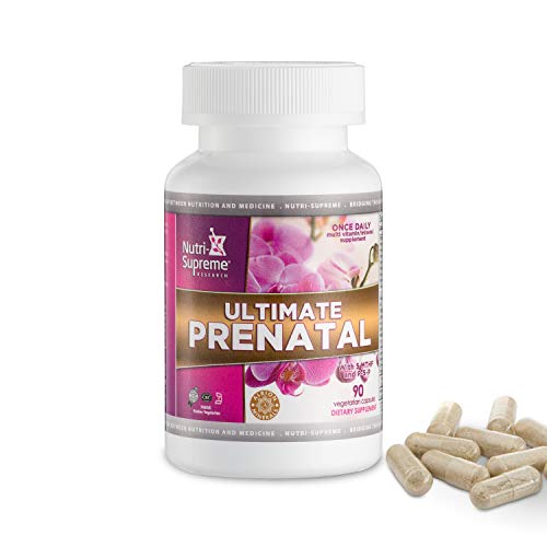 Ultimate Prenatal Vitamins - 90 Veggie Capsules – 1,000 mcg Folate (Folic Acid) - Pregnancy Multivitamin with 5 MTHF, P-5-P, Vitamin A, C, D, E, B1, B2, B3, B6, B12, Calcium, Iron, Zinc and More