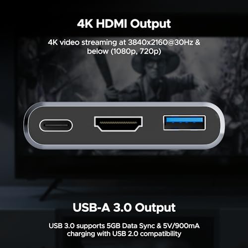 Image of boAt Swift Lynk Hub with Type-C PD 100W 2-Way Port, 4K HDMI Output, Durable Aluminium Alloy Build, USB 3,0 Supports 5GB Data sync, Type-C Expansion Hub, Universal Compatibility(Silver)