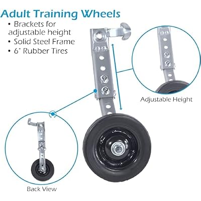 Lumintrail Adult Training Wheels for 24, 26, 29 Inch Bike - Heavy Duty, Adjustable Bicycle Training Wheels for Stabilization and Safe Learning
