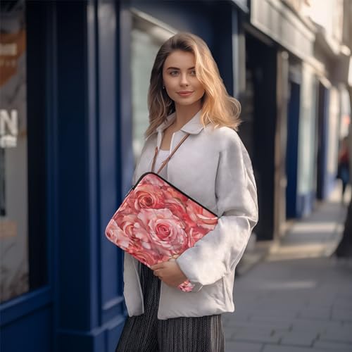 Funda para portátil 13-14 pulgadas con patrón rosa miniatura 7