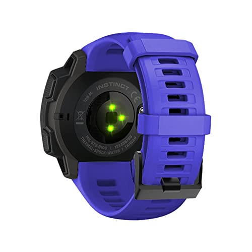 Bracelet silicone Garmin Instinct 22mm bleu lac de rechange souple