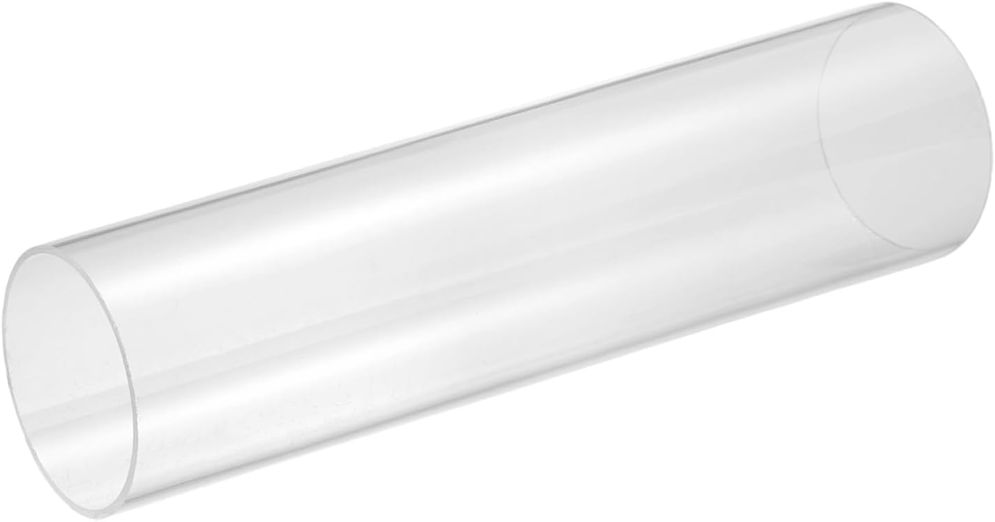uxcell Clear Rigid Acrylic Pipe, 60mm(2.36") ID x 65mm(2.56") OD 10" Round Polycarbonate Tube Plastic Tubing for Plumbing, Lighting, Aquarium, DIY Projects