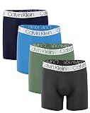 Calvin Klein Men`s Microfiber Boxer Briefs 4 Pack (Blue(NP2431-430)/B_O_O, Medium)