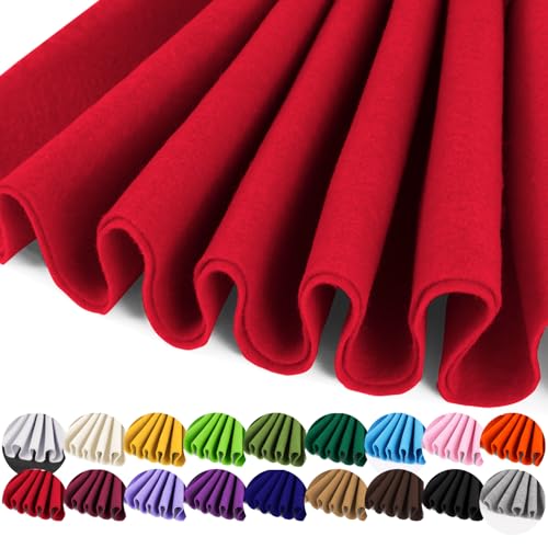 Image of IONTACH 36 inch X 36 inch Red Soft Felt Fabric 1.6mm Thick
