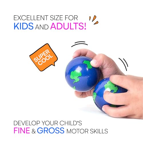 Neliblu-2-Earth-Stress-Balls-2-Dozens-Globe-Squeeze-Ball-for-Stress-Relief-Muscle-Relaxation-Therapy-24-World-Stress-Balls-Earth-Day-Gifts-and-Accessories-Promote-Environmental-Awareness