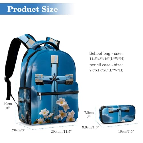Sac à dos avec trousse finitions soignées imprimé croix de Pâques multicolore - 2