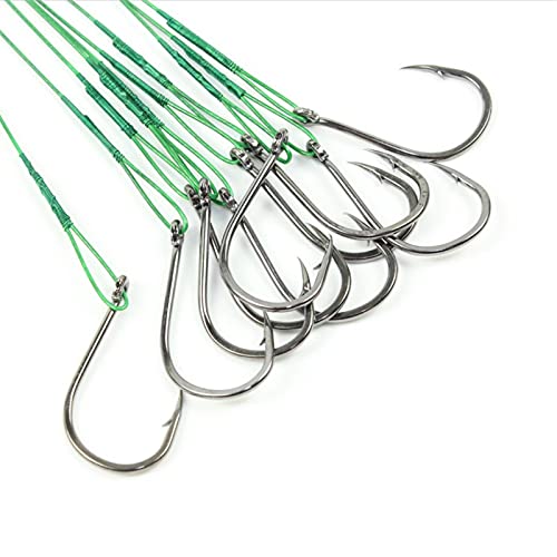 Angelhaken aus Kohlenstoffstahl Salzwasserfisch Widerhaken Stahl Angeln Vorfach Hecht Widerhaken Karpfen Angelhaken… – Bild 7