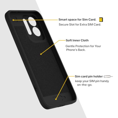 Image of Outlouders Back Cover for Poco M8x 5G | Soft Matte Silicone | Slim Fit | Magnetic-Safe Logo Design (Magnetic-Safe Not Compatible) | Shockproof | Camera Protection Bumper Case (Black)