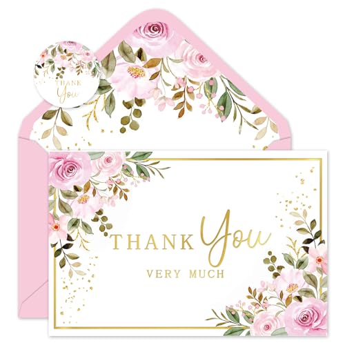 Cartes de remerciement florales Whaline pour mariage et baptême