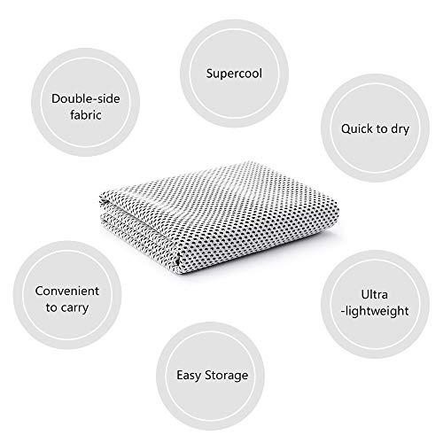 Lixada1 Toalha de resfriamento esportiva de 30,48 x 101,6 cm, toalha de secagem rápida, absorvente d