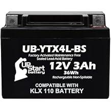 12V 3Ah YTX4L-BS Replacement for Kawasaki KLX 110 Battery - Compatible with Kawasaki Z125 PRO Battery KLX110-12 Volt Motorcycle Batteries, YTX4L AGM SLA
