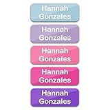 Personalized Waterproof Name Labels for Kids, Optional Packs 60, 130, 200 Labels, Custom Name Stickers for Kids' Clothing Tag, Water Bottle, Lunch Box, Customize Kid Name Label for Daycare Animals, C3