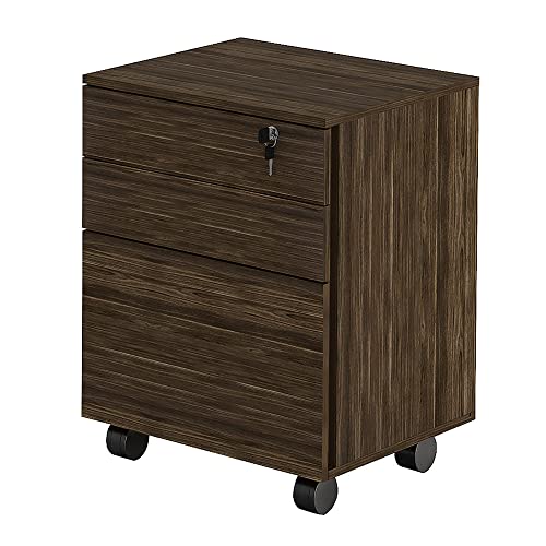 Gaveteiro com Chave para Escritório Home Office ME4148 MDP Nogal G69 - Gran Belo