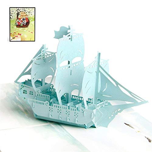 xinchenglove Camera 3D Stereo Couple Birthday Party Card Children's Greeting Card Carousel Wine Invitation Card (AB566,5pcs)