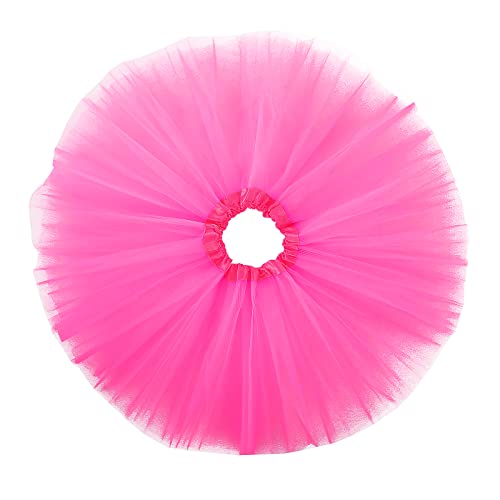 Molain Layered Tutu Skirt Dresses Dress Fancy Costume Tie Dye Shorts Women Princess Ballet Dance (Dark Pink)