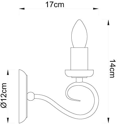 National Lighting BINX Decorative Antique Brass Single E14 LED Compatible Wall Light with Pull Cord Switch