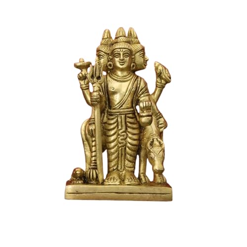 Lord Dattatreya Murti idole en laiton pour autel hindou de prière