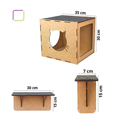 Melhor playground de gatos circuito 9 peças de parede mdf 4mm reforçado