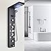 LED Colonna Doccia Idromassaggio in 304 Acciaio Inox Pannello Doccia Set con Miscelatore da Massaggi, Soffione Fisso, Doccetta e Bocca Vasca 5 Funzioni per Bagno Nera