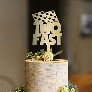Two Fast Racecar 2 Nd Personalised Happy Birthday Cake Topper Acrylic Cake Toppers for Birthday party,Anniversary cake Dec...