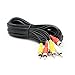 PASOW 3 RCA Cable Audio Video Composite Male to Male DVD Cable (15 Feet)