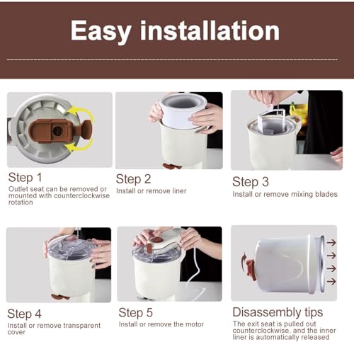 EliKBH Softeismaschine Einfache One-Push-Bedienung Hause EIS Mixer Desktop Milchshake for Dessert Joghurt Kegel – Bild 8