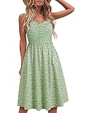 YATHON Casual Dresses for Women Sleeveless Cotton Summer Beach Dress A Line Spaghetti Strap Sundress