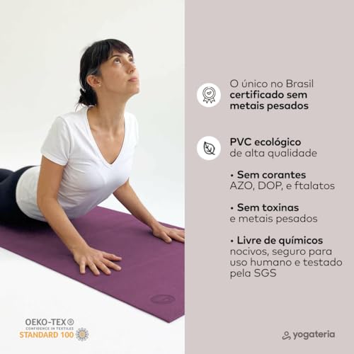 YOGATERIA Bodhi Tapete Yoga Asana | PVC ECO | 4,5 mm espessura | Treino Ginástica e Pilates | Macio