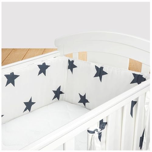WXJHNYBS Protector De Cuna, Algodón Puro Y Suave Chichonera Cuna 140x70 Fácil De Instalar,Protección Integral Chichonera Minicuna para Decoración De Habitaciones (420x30cm)